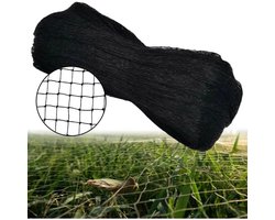 Kippenhoknet 7,5 x 15 m, zwart, herbruikbaar vogelnet, duivenbestendig volière voor tuinen, boomgaarden, velden, kassen en meer.