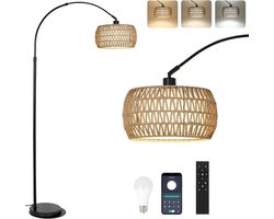 KIRA® Vloerlamp - Decoratieve Accentverlichting - Sfeervolle Tafellamp - Natuurlijk bruin en beige - 43cm x 33cm x 18cm
