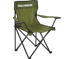KIRKJUBØUR® "Njörd" | Campingstoel | Kampeerstoel | Vouwstoel | Strandstoel | Tuinstoel | zetel |Verkoopkraam stoel | Visserstoel - Klapstoel - Tuin , Camping of Balkon - Weerbestendig| Incl. bekerhouder, opbergzak | Luxe outdoorstoel | Groen | Khaki