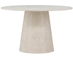Kiro ronde eettafel - ø120 cm - marmerlook - beige