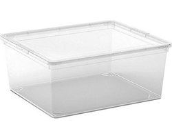 Kis C-Box M Opbergbox - Met Deksel - 18L - 40x34x17cm - Transparant