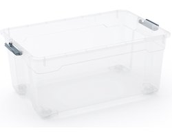 Kis Moover Box L - Opbergbox - Met Wielen & Deksel - 45L - 58x38x27cm - Transparant
