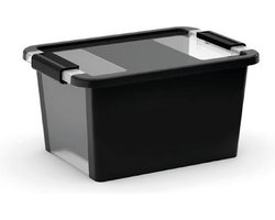 Kis Opbergbox Bi Box L - 40L - 55x35x28cm - Zwart/Transparant