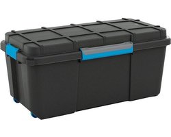 KIS Scuba opbergbox L - 80L - 78x39,5x35cm - Zwart/Blauw clips