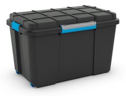 KIS Scuba opbergbox XL- 110L - zwart/blauwe clips
