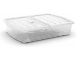 Kis Spinning Box XL - Opbergbox met wielen - 56L - 77x58,5x17,5cm - Transparant