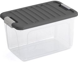 KIS W Opbergbox S met deksel - 15L - 37,5x25x23cm - Transparant