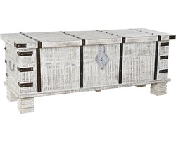 Kist DKD Home Decor Metaal Wit Mangohout (116 x 40 x 45 cm)