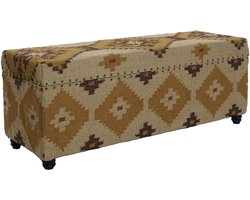 Kist Home ESPRIT Beige Mosterd Katoen 120 x 40 x 45 cm