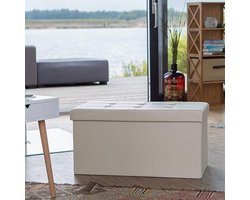 kist met deksel, opvouwbaar zitmeubel aan het hoofdeinde, gewatteerd, ruimtebesparend, 76 x 38 x 38 cm