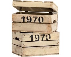 Kist met klapdeksel klein, old look / Cadeau kist / Houten verpakking / Krat / Houten Kistje / Cadeauverpakking