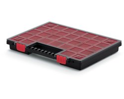 Kistenberg Sorteerbox/vakjes koffer - spijkers/schroeven/kleine spullen - 30 vaks - kunststof - zwart - 40 x 30 x 5 cm