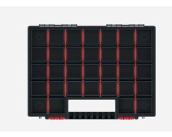 Kistenberg Sorteerbox/vakjes koffer - spijkers/schroeven/kleine spullen - 30 vaks - kunststof - zwart - 40 x 30 x 5 cm