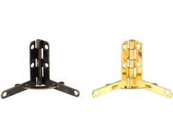 Kistscharnieren messing retro design hoeksteun veerscharnieren vintage sieraden wijnkast horlogedoos houten deksel goud 20 stuks.