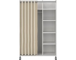 Kit kledingkast 160x100x49cm, Open, garderobesysteem wit, beige.