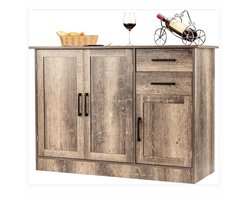 Kitchen Buffet Kast – Dressoir – Opbergkast – Sideboard – Buffetkast – Grijs – MDF Materiaal – Verstelbare Plank