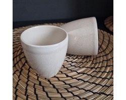 KITCHEN TREND - ESPRESSO KOPJE - ESPRESSO MOK - ESPRESSO BEKER - ZONDER OOR - OCEAN CREME - SET VAN 6 - 6 STUKS