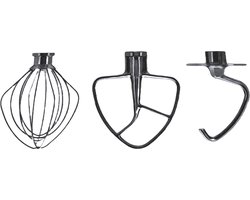 KitchenAid 5KSM5TH3PSS - Keukenmachine Accessoire Set - RVS - Garde, deeghaak, platte menghaak