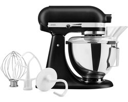 Kitchenaid Artisan 5KSM95PSEBM - Keukenmachine - 4,3L - Mat Zwart - 3 Menghaken