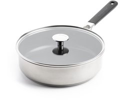 KitchenAid Classic Stainless Steel Hapjespan 26cm - 3,6L- - PFAS-vrije antikleeflaag - Hapjespan inductie - Keramische pan - Ovenbestendig tot 160°C - Vaatwasserbestendig - Zilver
