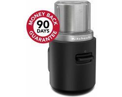 KitchenAid Go - Draadloze koffiemolen voor versgemalen koffie - Inbegrepen maalbeker van 113 g en Roestvrijstalen mes - zonder batterij - Matt Zwart