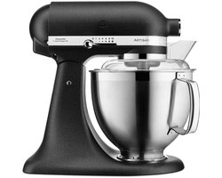 KitchenAid keukenmachine - Artisan - Keukenrobot met 3 accessoires uit roestvrij staal, schenkschild en 2 mengkommen - 300 W - 3 L en 4,8 L - Zwart