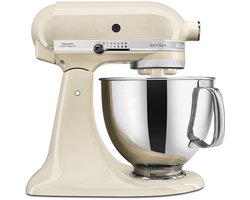 KitchenAid keukenmachine - Artisan - Keukenrobot met 5 accessoires en 2 mengkommen - 300 W - 3 L en 4,8 L - Almond Cream