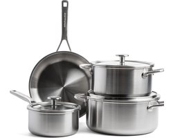 KitchenAid Multi-Ply kookpannen set - 4-delig - RVS - inductie - PFAS-vrij