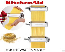KitchenAid Pastaroller en- snijder - accessoire set van 3 stuks - 5KSMPRA
