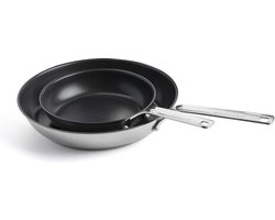 KitchenAid Stainless Steel koekenpannenset 2-delig ø20+28cm - RVS - inductie - anti-aanbak
