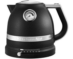 KitchenAid Waterkoker met temperatuurregeling - 1,5 L - Artisan - Retro waterkoker dubbelwandig - 2400 W - Zwart