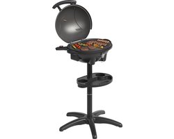 KitchenBrothers Elektrische BBQ - Opvouwbaar - Anti-aanbaklaag - PFAS-vrij - tot 250°C - 2400W - Zwart