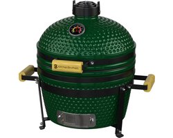 KitchenBrothers Kamado BBQ - 16 Inch Houtskool Barbecue - 34⌀ cm - PFAS-vrij - Deluxe Set - Egg BBQ met Accessoires - Vaderdag Cadeau - Groen