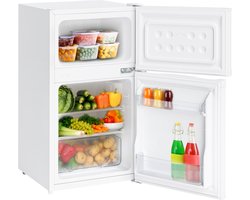 KitchenBrothers Koelkast - 61L Koelvak - 24L Vriesvak - Koelvriescombinatie - Ijskast - Frigo - Vrijstaand - Wit