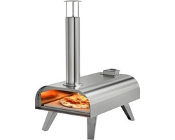 KitchenBrothers Pizza Oven - Houtgestookt - PFAS- & BPA-Vrij - Tafelmodel - Inklapbaar - Pizzasteen - tot 460°C - Pizza maker - Complete Set - Pizzaoven voor Buiten - RVS
