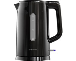 KitchenBrothers Waterkoker - Elektrisch - 1,7 Liter - PFAS- & BPA-vrij - Met Kalkfilter - Dubbelwandig - Cool-touch - Zwart