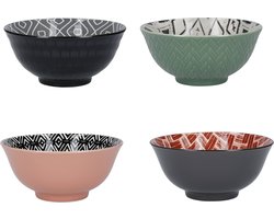 KitchenCraft 4 Keramische Kommen in Geschenkverpakking - Ideaal Voor Roomijs Soep en Meer 'Designed For Life' Designs