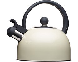 KitchenCraft Living Nostalgia Fluitketel - Metaal Antiek Crèmekleurig 1,3 Liter