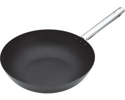 KitchenCraft Master Class Professionele Wok uit carbon steal met Antiaanbaklaag - 30 cm