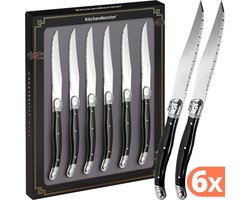 KitchenMonster Steakmessen Messenset Laguiole - 6 stuks RVS 23cm