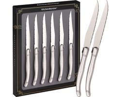 KitchenMonster Steakmessen Messenset Laguiole - 6 stuks RVS 23cm