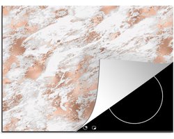 KitchenYeah® Inductie beschermer 60x52 cm - Rose goud - Patroon - Marmer print - Luxe - Kookplaataccessoires - Afdekplaat voor kookplaat - Inductiebeschermer - Inductiemat - Inductieplaat mat