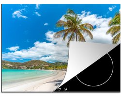 KitchenYeah® Inductie beschermer 60x52 cm - Strand - Ligbed - Palmbomen - Kookplaataccessoires - Afdekplaat voor kookplaat - Inductiebeschermer - Inductiemat - Inductieplaat mat