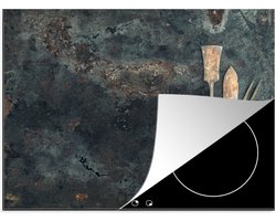 KitchenYeah® Inductie beschermer 71x52 cm - Inductie beschermer - Kookplaat - Bestek - Landelijk - Marmer print - Keukengerei - Kookplaataccessoires - Afdekplaat voor kookplaat - Inductiebeschermer - Inductiemat - Inductieplaat mat