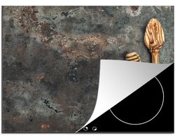 KitchenYeah® Inductie beschermer 77x59 cm - Honinglepel - Marmer print - Inductie mat - Keuken - Keukengerei - Inductie beschermer - Kookplaataccessoires - Afdekplaat voor kookplaat - Inductiebeschermer - Inductiemat - Inductieplaat mat