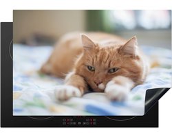 KitchenYeah® Inductie beschermer 78x52 cm - Kat - Bed - Bedsprei - Meisjes - Kinderen - Jongens - Kind - Kookplaataccessoires - Afdekplaat voor kookplaat - Inductiebeschermer - Inductiemat - Inductieplaat mat