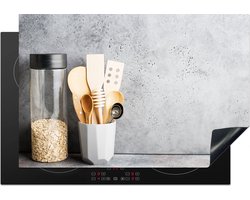 KitchenYeah® Inductie beschermer 78x52 cm - Keukengerei houder - Pollepel - Hout - Inductie beschermer - Kookplaat - Keuken decoratie - Kookplaataccessoires - Afdekplaat voor kookplaat - Inductiebeschermer - Inductiemat - Inductieplaat mat