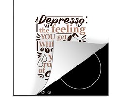 KitchenYeah® Inductie beschermer 78x78 cm - Koffie - Spreuken - Koffiekan - Kookplaataccessoires - Afdekplaat voor kookplaat - Inductiebeschermer - Inductiemat - Inductieplaat mat