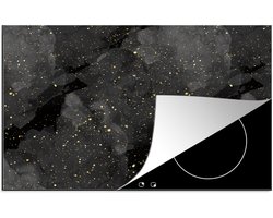 KitchenYeah® Inductie beschermer 80x52 cm - Marmer print - Glitter - Goud - Zwart - Patronen - Kookplaataccessoires - Afdekplaat voor kookplaat - Inductiebeschermer - Inductiemat - Inductieplaat mat