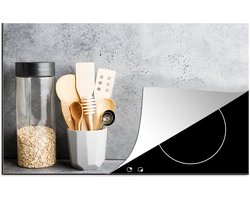 KitchenYeah® Inductie beschermer 81.2x52 cm - Keukengerei houder - Pollepel - Hout - Inductie beschermer - Kookplaat - Keuken decoratie - Kookplaataccessoires - Afdekplaat voor kookplaat - Inductiebeschermer - Inductiemat - Inductieplaat mat